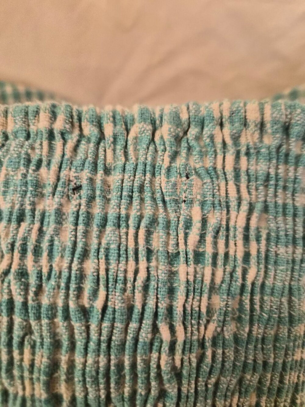 Zara Green Gingham Corset Top M Cottagecore *AS IS - Minor Flaws* Summer Crop - Picture 7 of 8